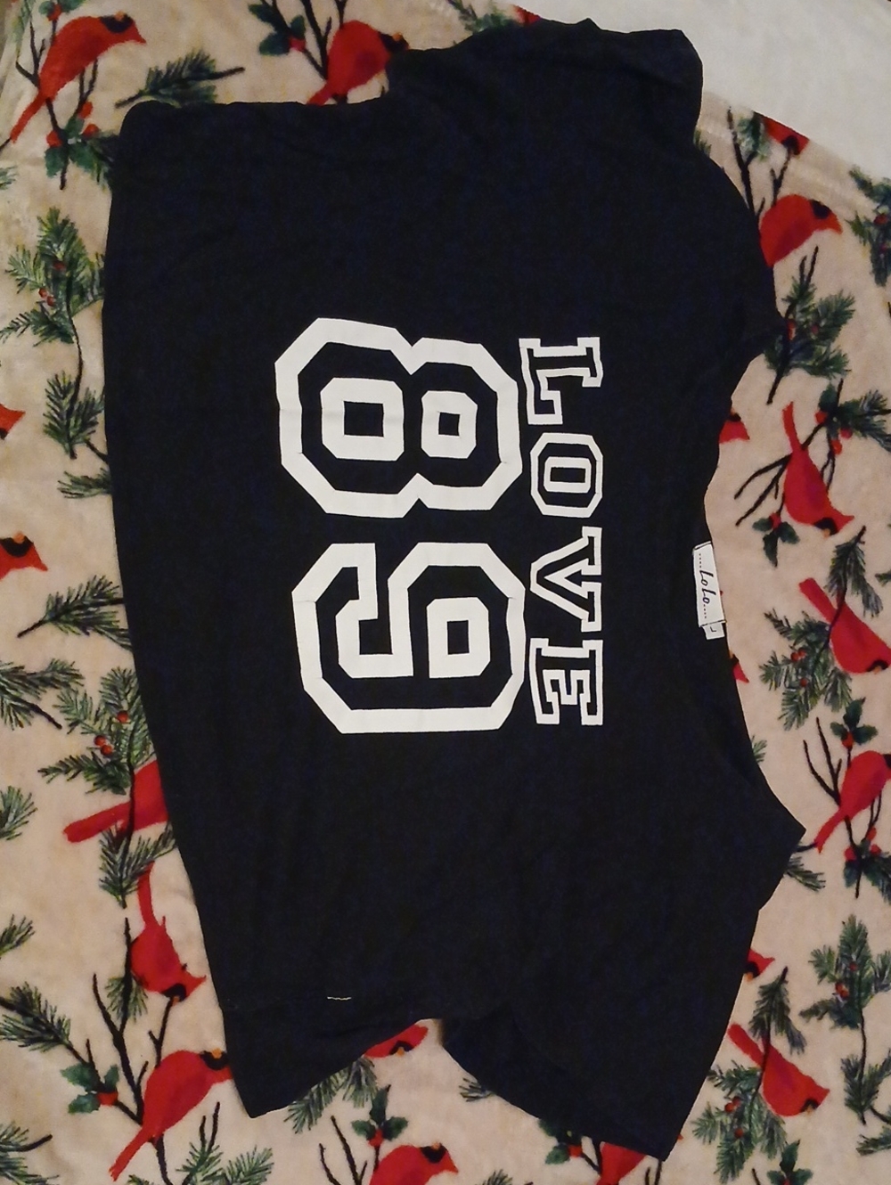 Women's Black Crop Tee with 'LOVE 89' Graphic